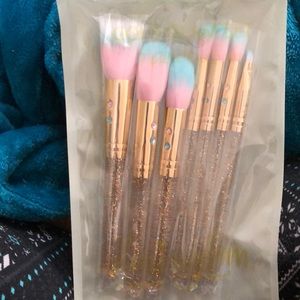 Gold glam set makeup brushes 7 piece